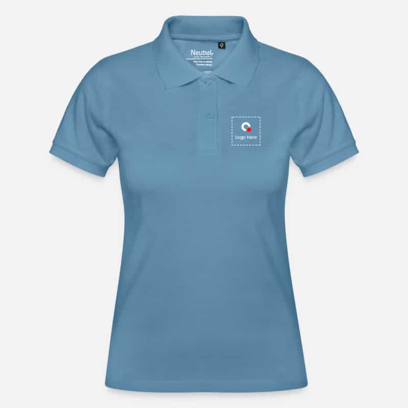 Retro Slim Fit Custom Polo T Shirts Women – Hippie Blue (#6895B2)
